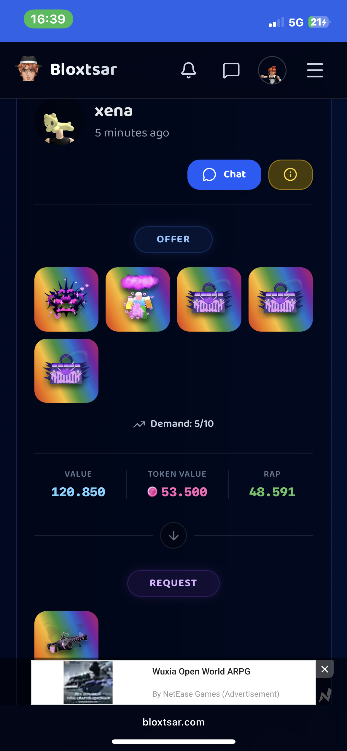[TOKEN] Risgrenade and ice katanas and token val - Value Proofs | Bloxtsar